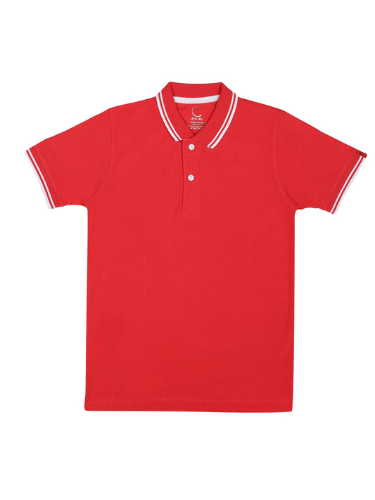 Chilins Kids Solid Polo Tshirt, Color- Red