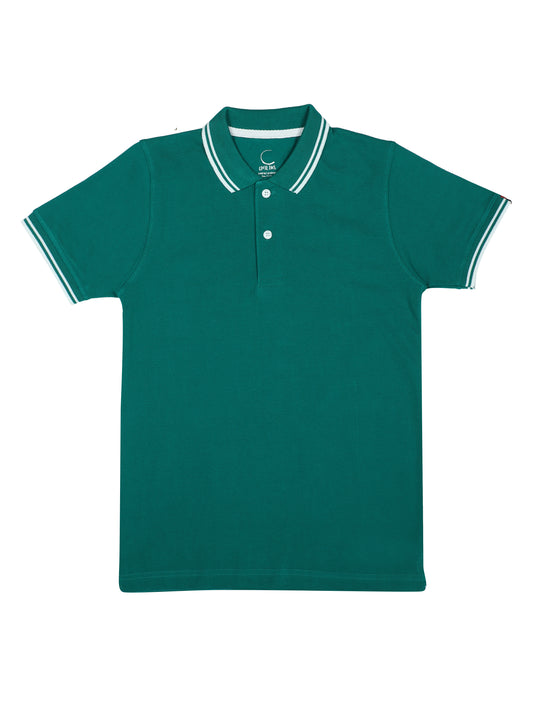 Chilins Boys Solid Polo Tshirt, Color- Green