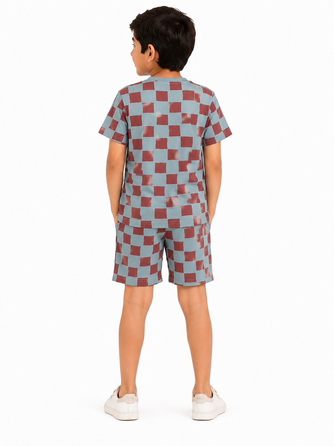 CHILINS Boys Blue Printed T-Shirt & Shorts Co-Ord Set