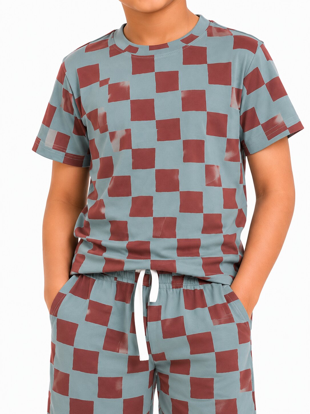 CHILINS Boys Blue Printed T-Shirt & Shorts Co-Ord Set